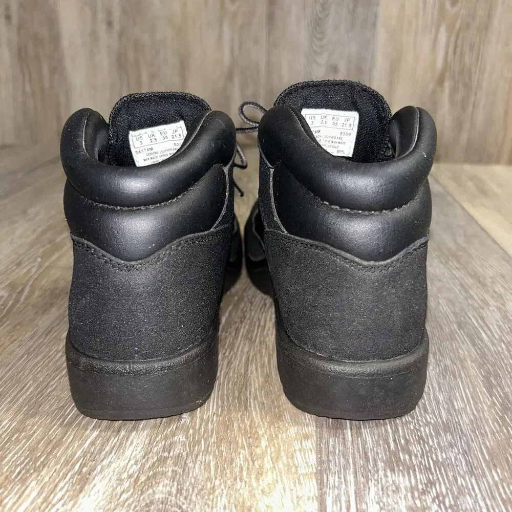 New Timberland 6-Inch Premium Waterproof Boots Youth US Size 3 Black Nubuck
